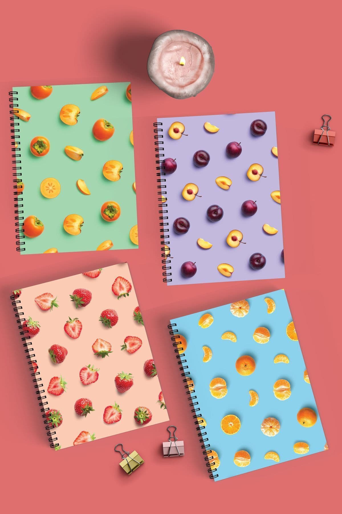 Okul Defter Seti - 4'lü Kareli - A5 - 90 Sayfa